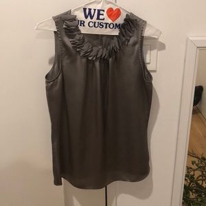 Grey/silver chiffon work top